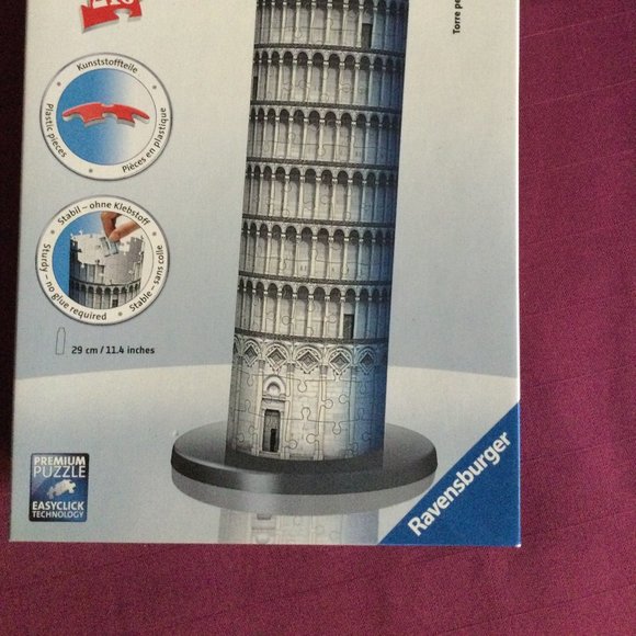 Ravensburger 3D Puzzle Leaning Tower of Pisa 216 Pieces Complete Like New - Picture 1 of 7